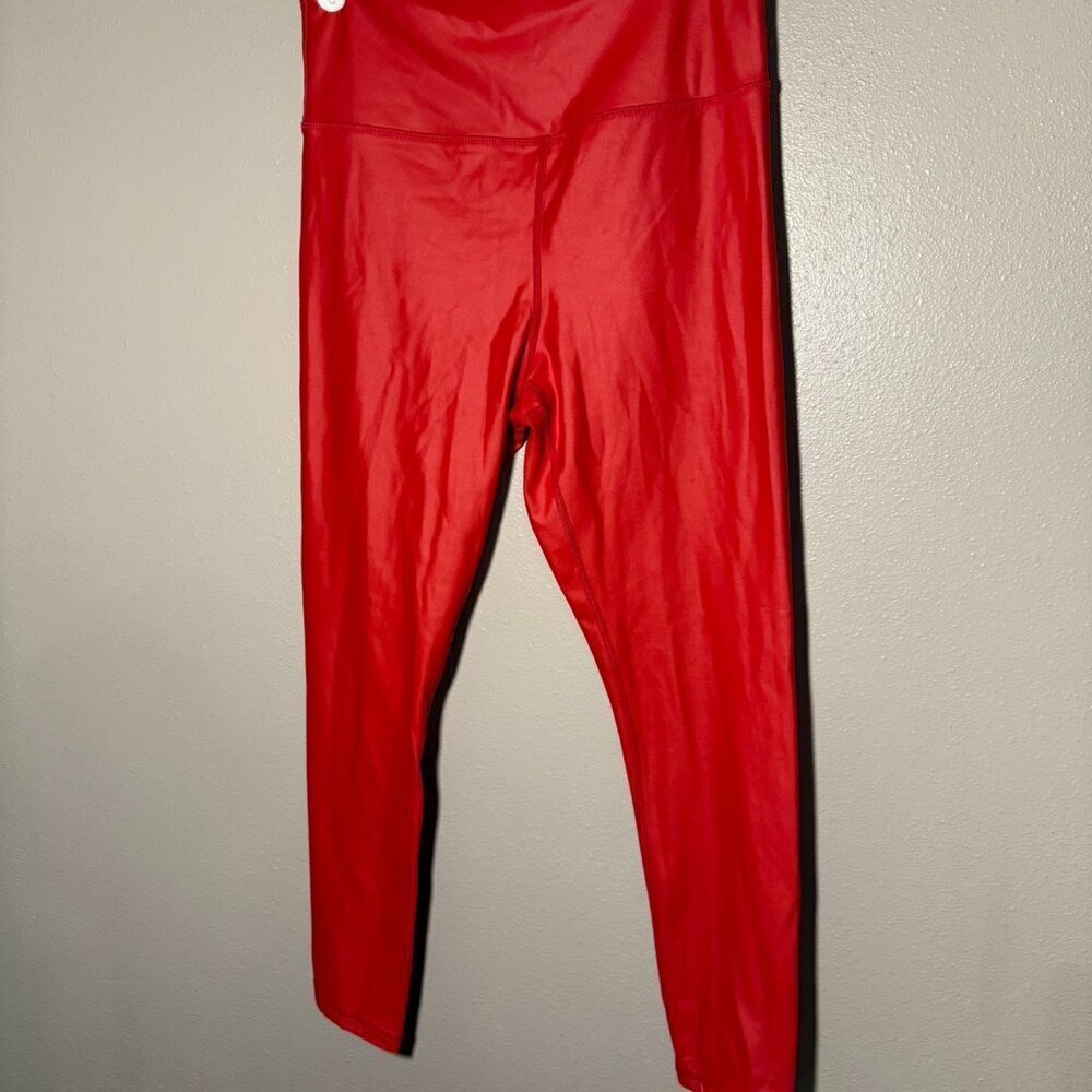 Zyia Leather Like Leggings - Red